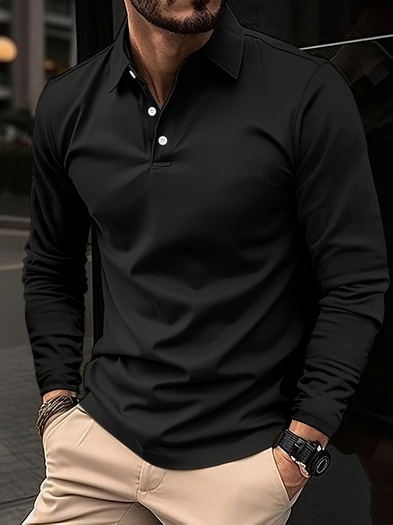 Langarm Poloshirt für Herren perfekt für einen modernen und lässigen Stil