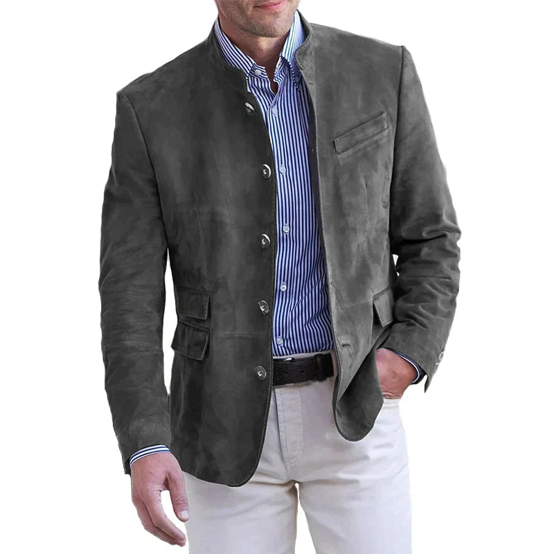 Herrenjacke im zeitlosen Stil mit eleganter Knopfleiste für einen klassischen Look