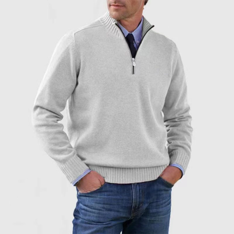 Herrenpullover mit halbem Reißverschluss für Stil und Komfort