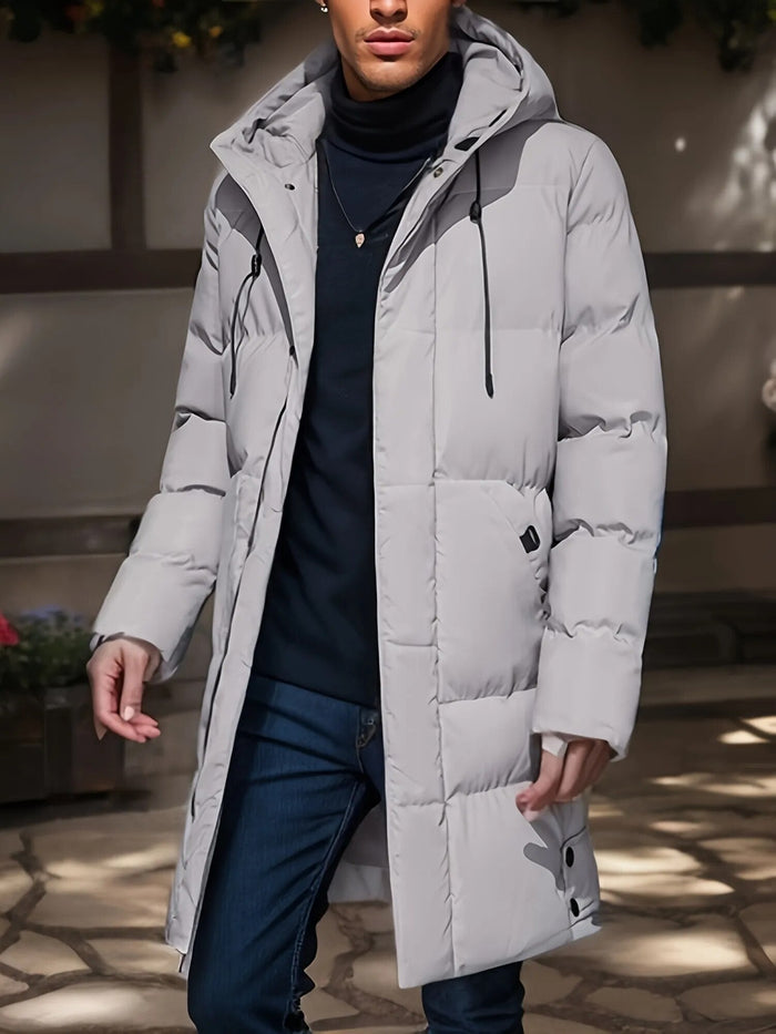 Langer Herren-Wintermantel mit stilvollem und warmem Design