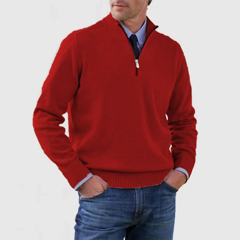 Herrenpullover mit Reißverschluss und klassischem Look