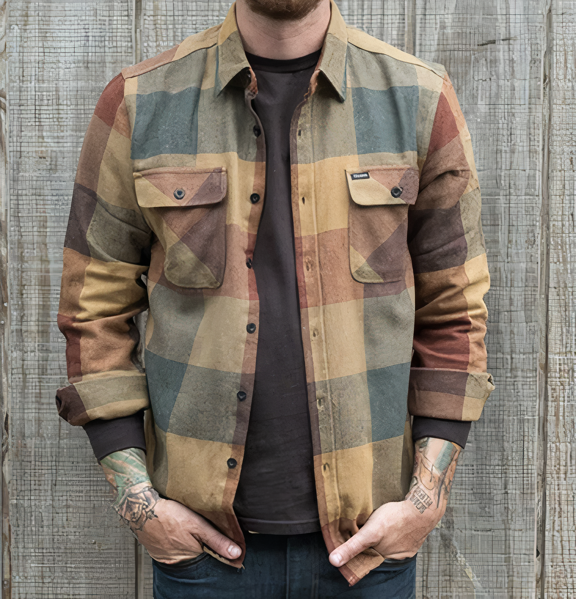 Vintage Herrenhemd mit langen Ärmeln und klassischem Karomuster für stilvolle Outfits