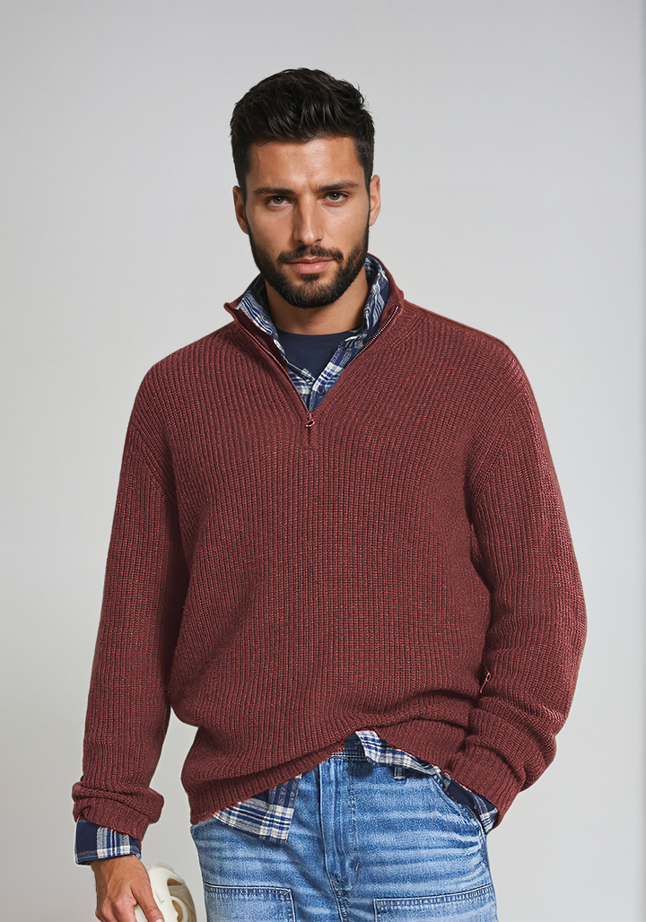 Modischer Herrenpullover mit Reißverschluss – Perfekt für den Alltag