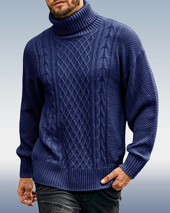 Hochkragen Strickpullover für Männer in 3 Farben - Stilvoll und Bequem