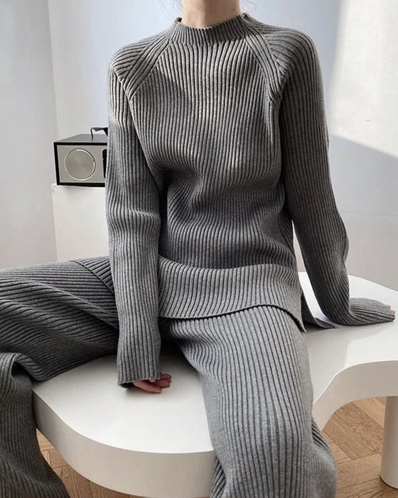 Stilvoller und eleganter Winteranzug für Damen mit Ripp-Design