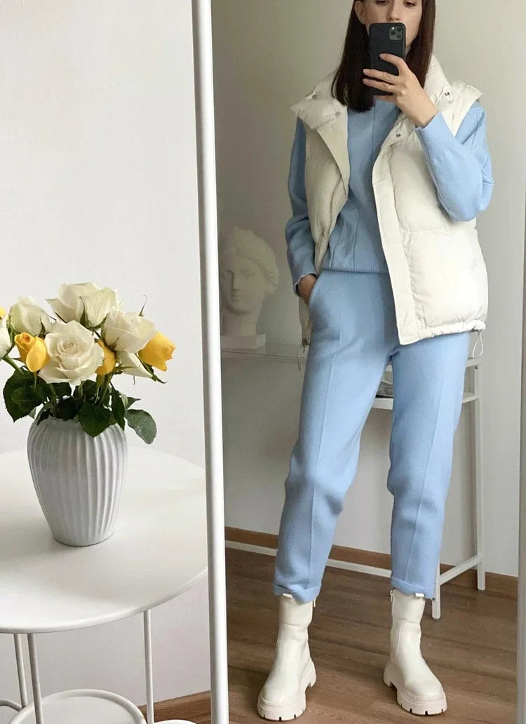 Marias Modischer Pullover und Hosenanzug - Stilvoll und Bequem