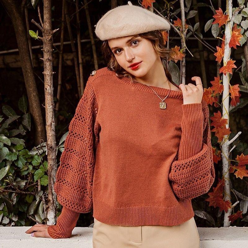 Damenpullover mit interessantem und modernem Ärmel-Design