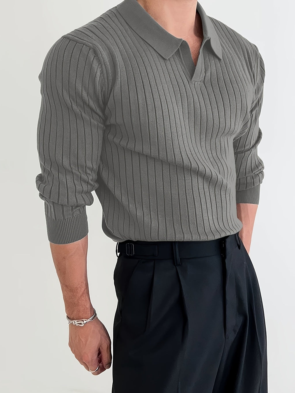 Stilvoller Herrenpullover mit V-Ausschnitt – Perfekt für Herbst und Winter
