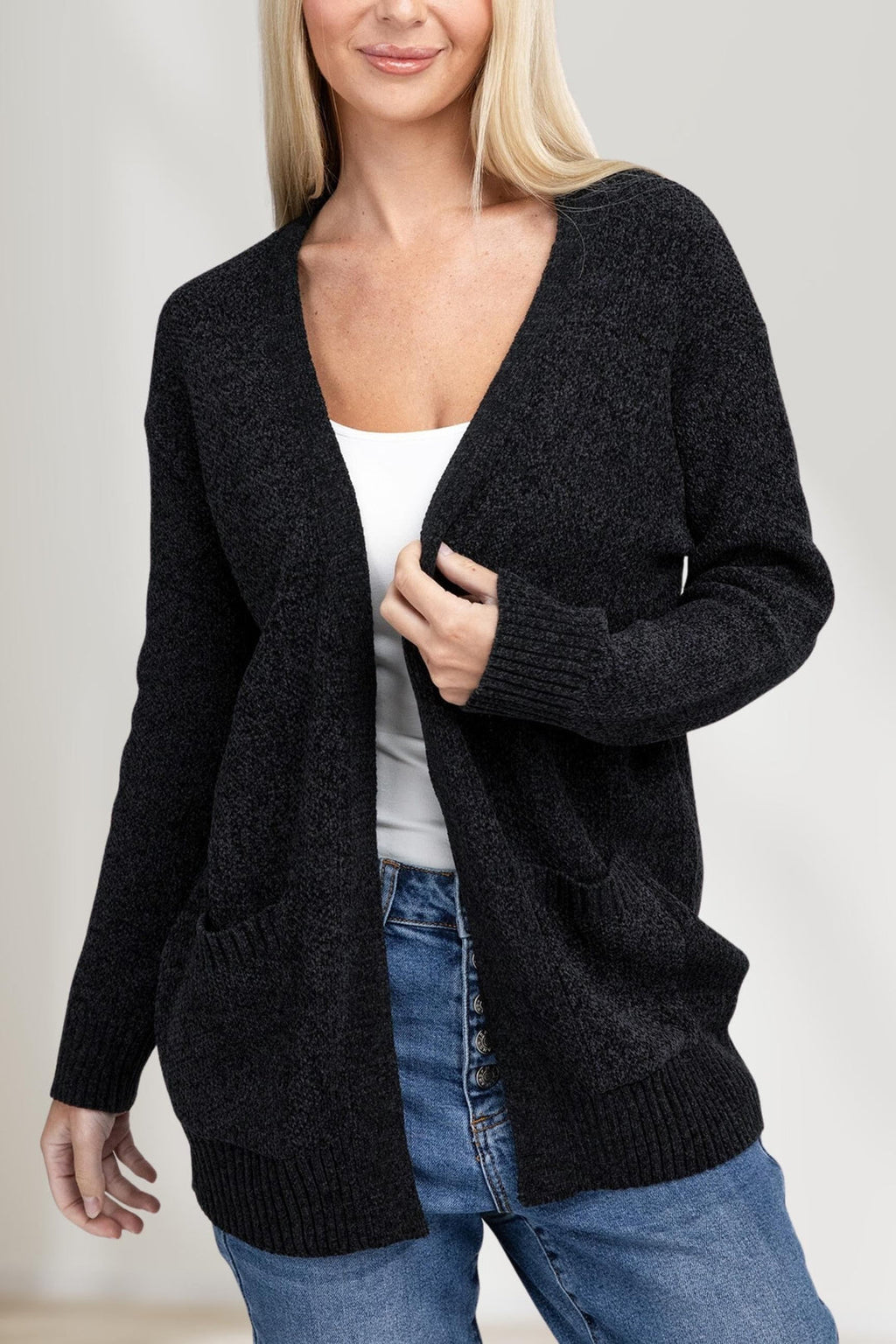 Bequeme Offene Front Strickjacke für Jeden Anlass