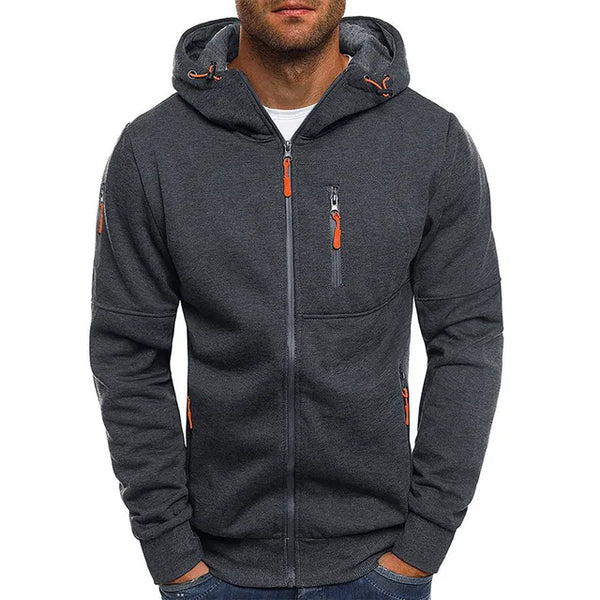 Praktische Herrenjacke mit Kapuze und Kordelzug