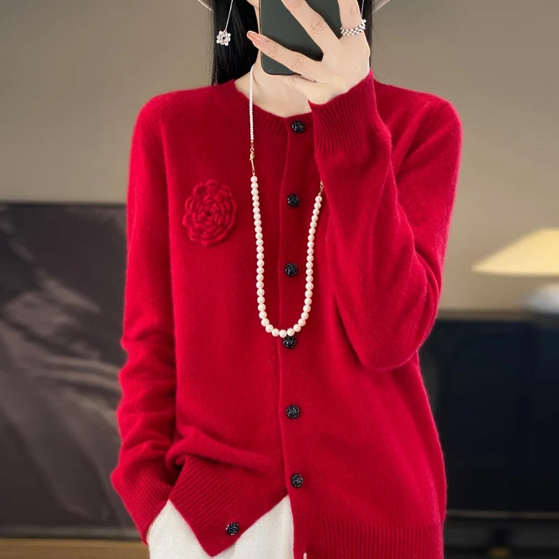 Damen bequemer Pullover mit Knöpfen für lässigen Komfort