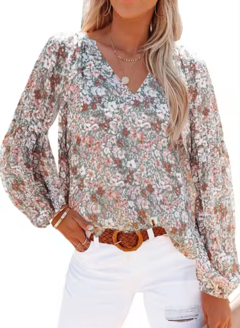 Leichte Bluse mit floralem Muster für einen eleganten Look