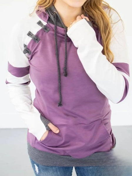Bequemer Hoodie mit Kapuze und Langen Ärmeln für Große Größen