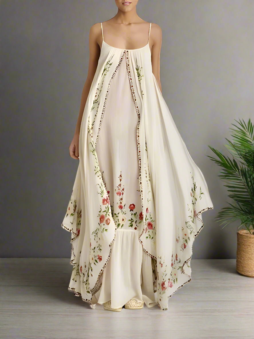 Elegantes und vielseitiges Maxikleid mit schmalen Trägern für stilvolle Auftritte