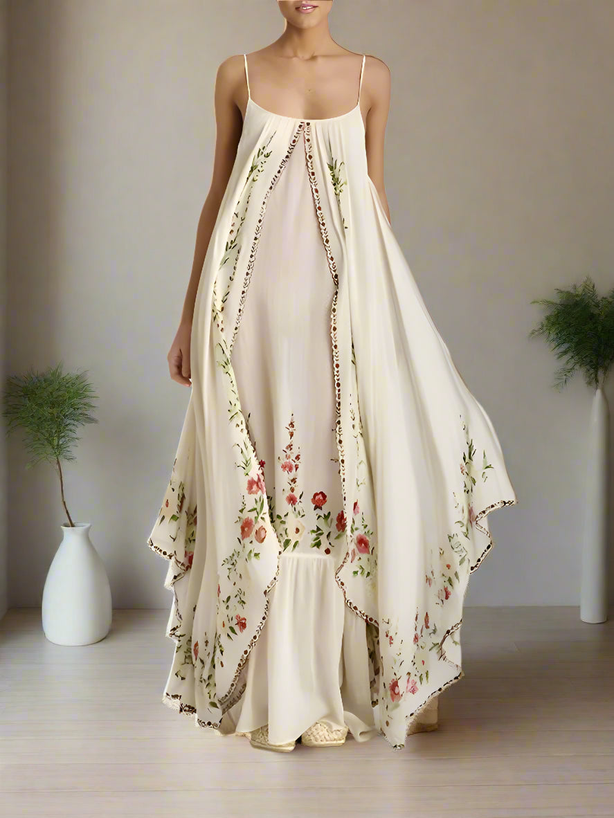Elegantes und vielseitiges Maxikleid mit schmalen Trägern für stilvolle Auftritte