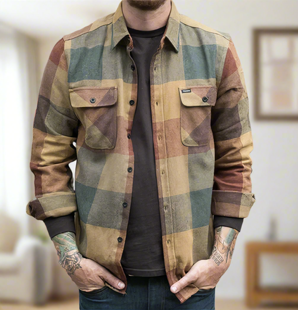 Vintage Herrenhemd mit langen Ärmeln und klassischem Karomuster für stilvolle Outfits