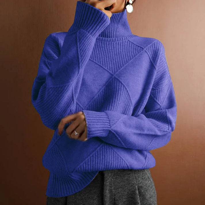 Weit geschnittener Damen-Rollkragenpullover für einen stilvollen Look