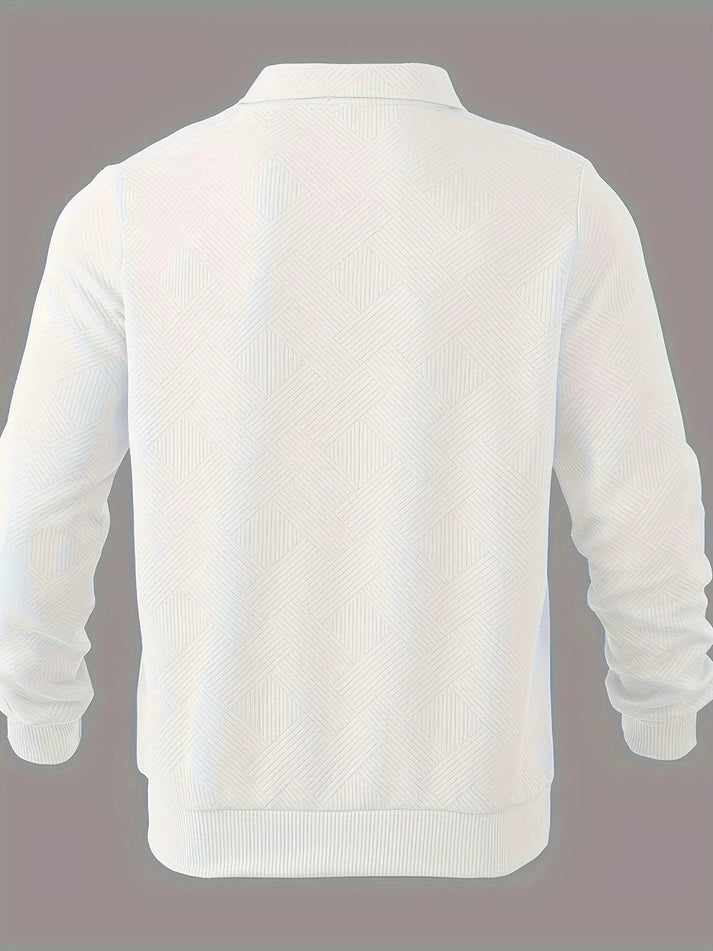 Halbreißverschluss-Pullover mit geometrischem Design für Herren