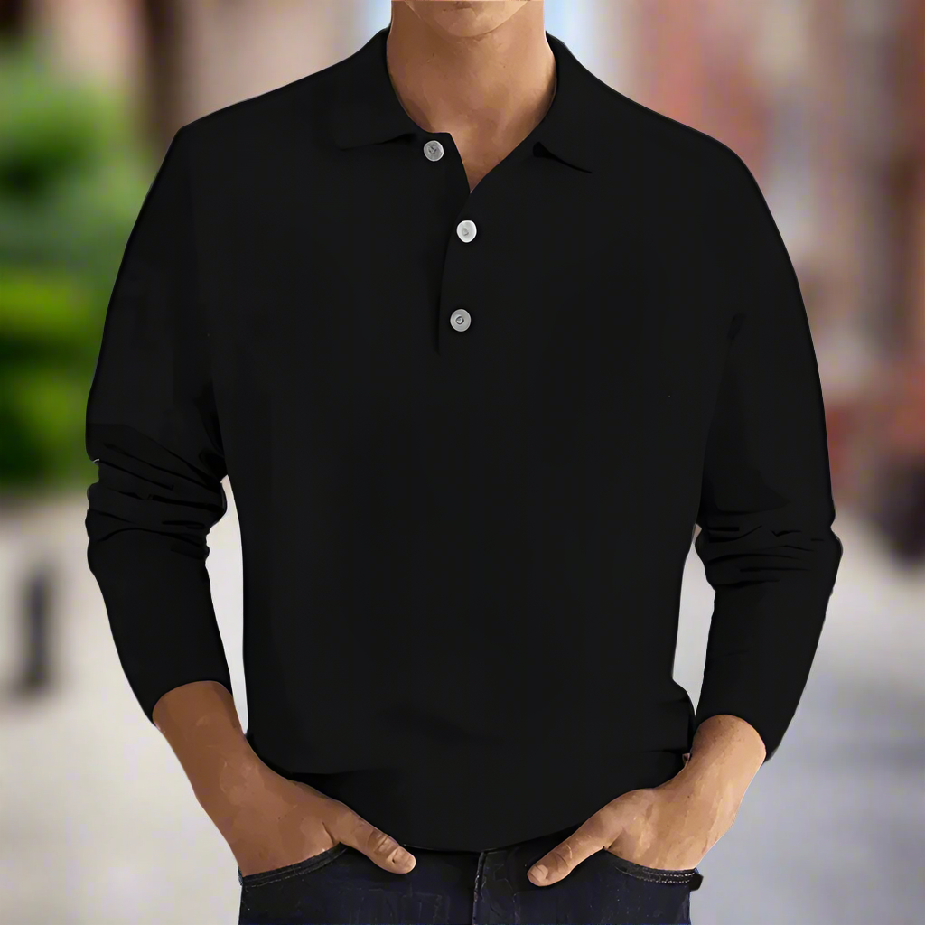 Herren Poloshirt mit langen Ärmeln für einen klassischen und lässigen Look