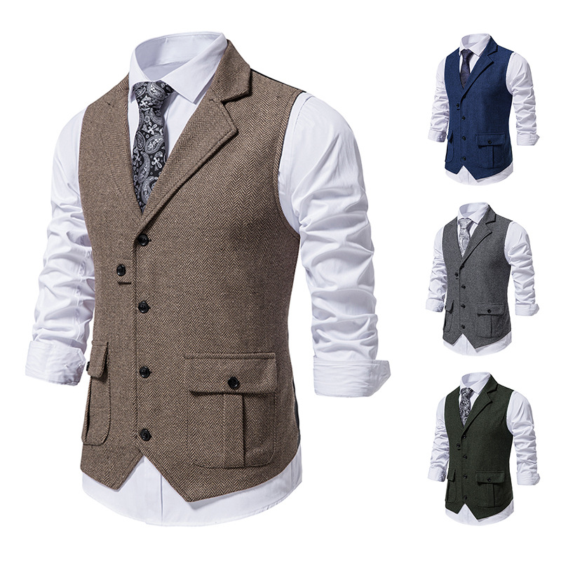 Klassische Herrenweste mit Elegantem Design und Lockerer Kragen – Ideal für Harmonievolle Outfits