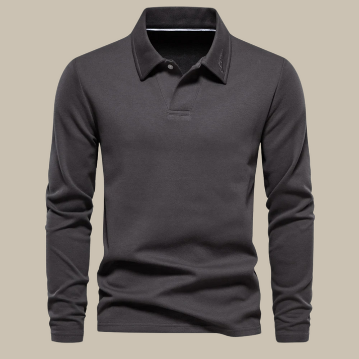 Langarm polohemd für herren mit modernem schnitt und stil