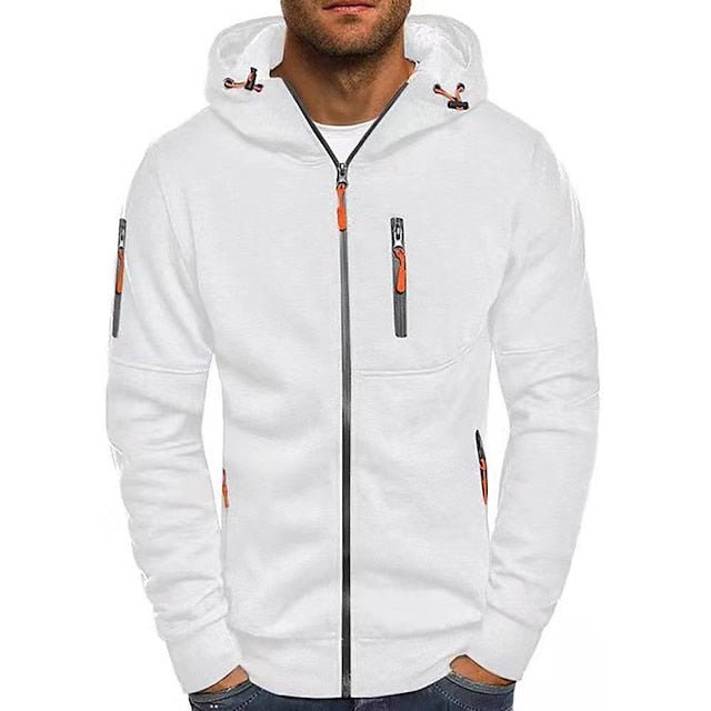 Moderner Herren-Cardigan mit Kapuze und Reißverschluss