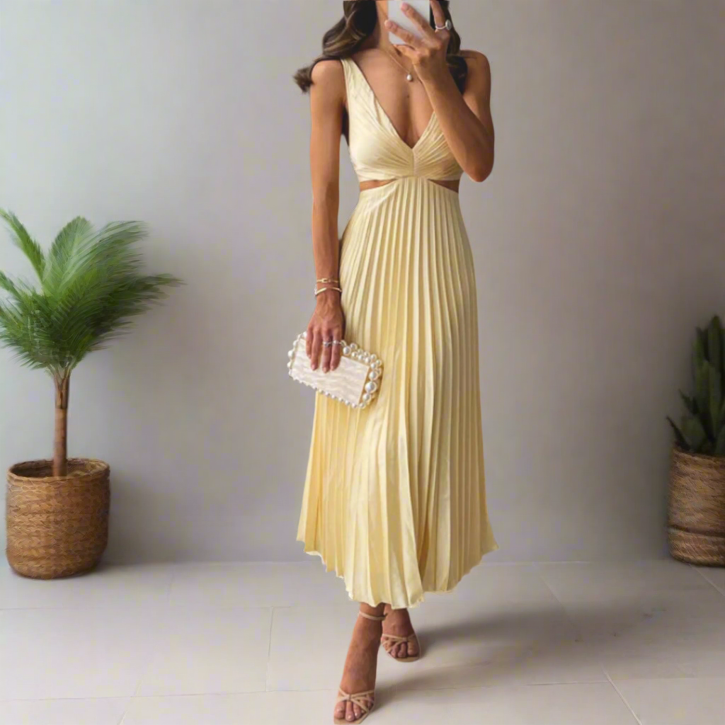 Plissiertes Kleid mit edlem Design und hochwertiger Ausstrahlung