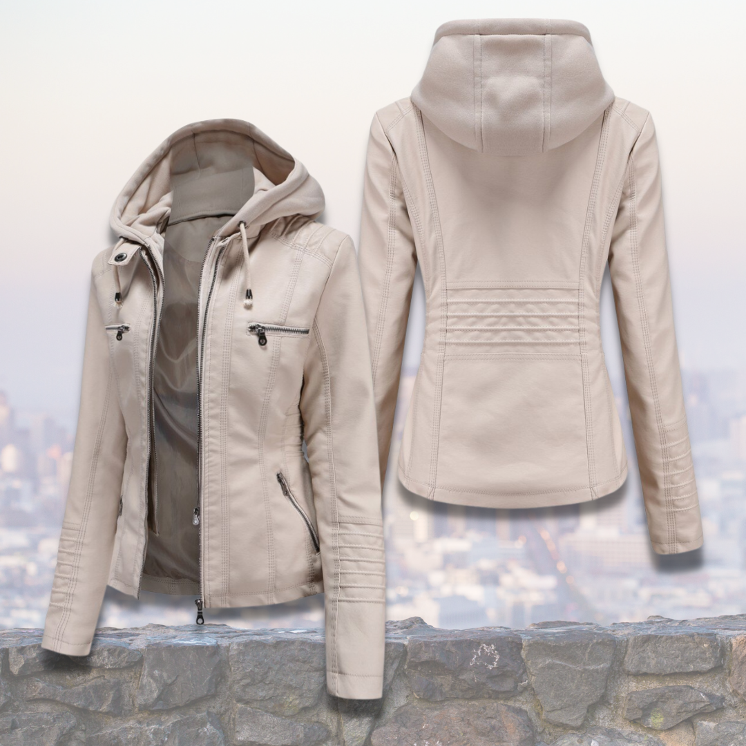 Damenjacke mit Kapuze und elegantem Design