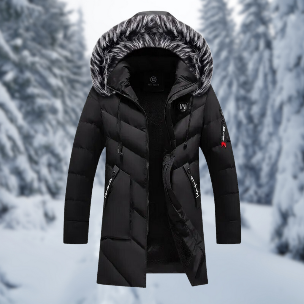 Winterjacke für Herren mit großer Kapuze und modernem Look