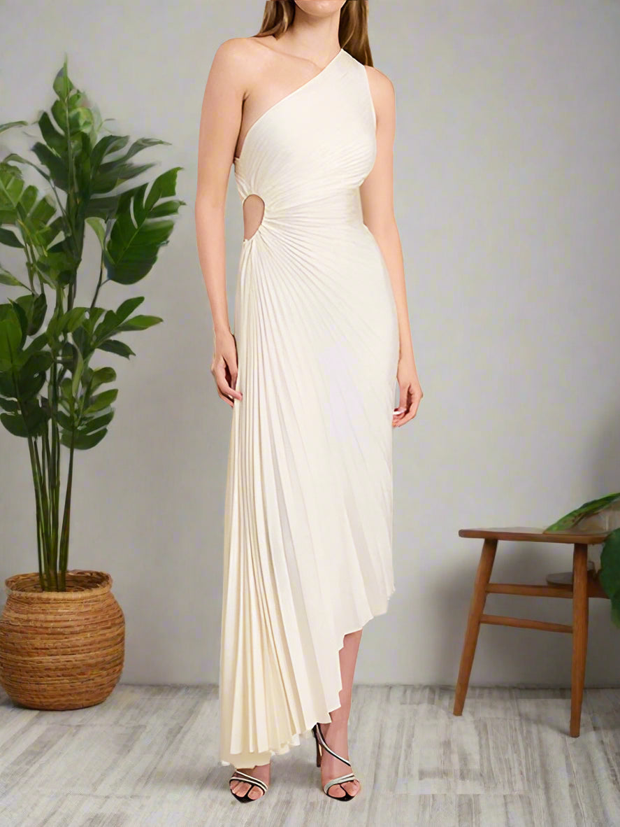 Abendkleid mit Falten und One-Shoulder-Design für besondere Anlässe
