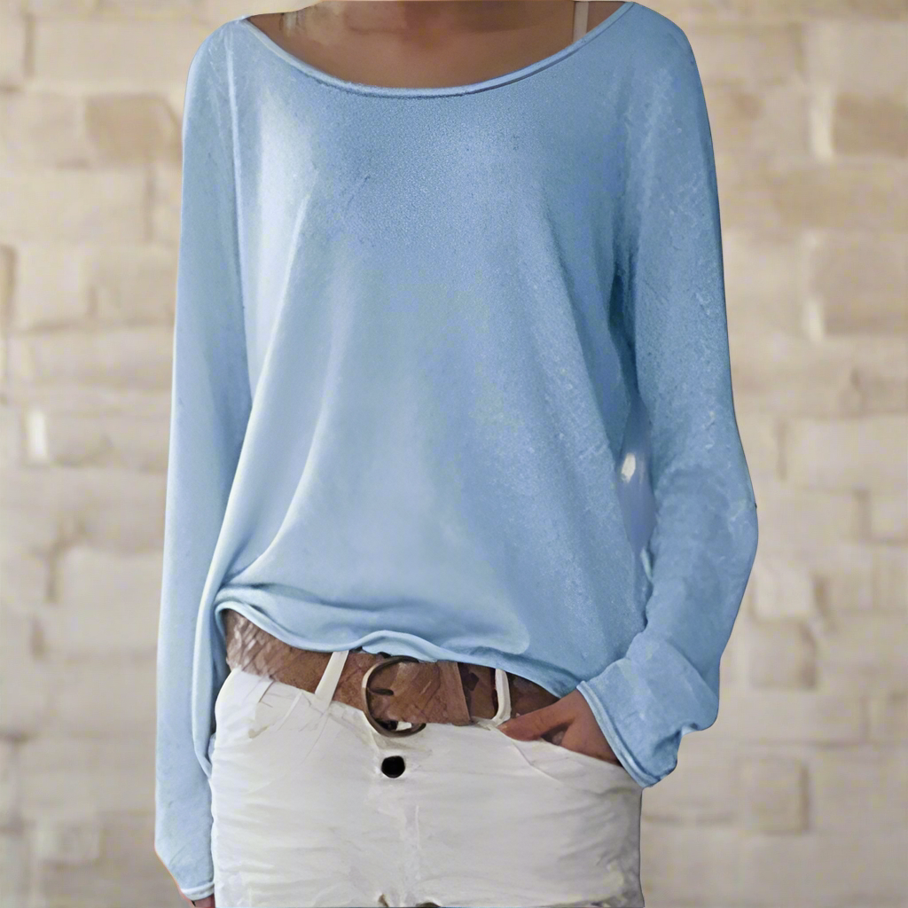 Leichter und eleganter Damenpullover mit Rundhalsausschnitt für einen lässigen Look