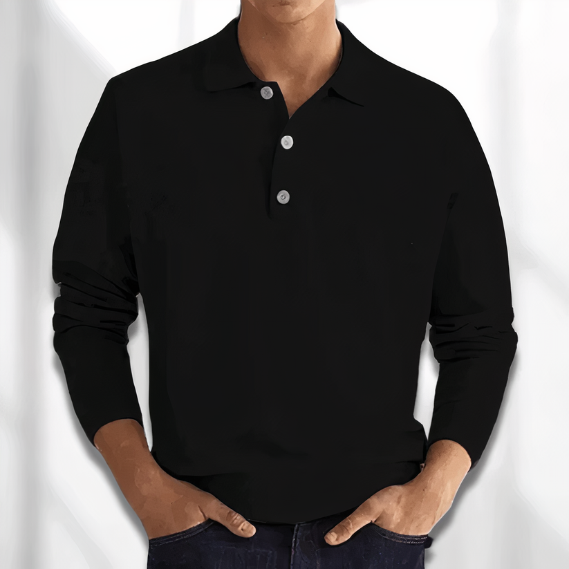 Herren Poloshirt mit langen Ärmeln für einen klassischen und lässigen Look