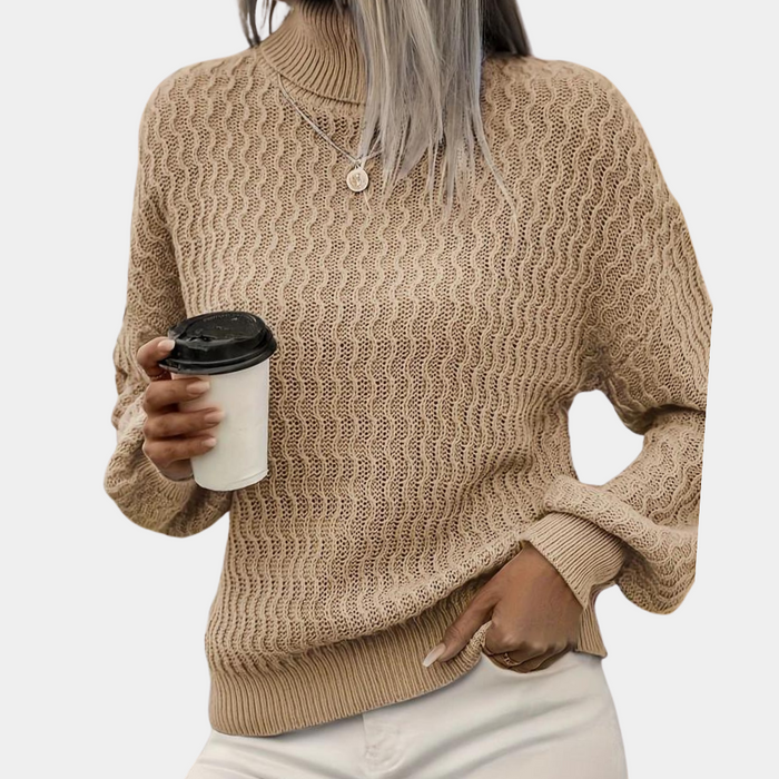 Modischer Damen-Rollkragenpullover mit bequemem Schnitt