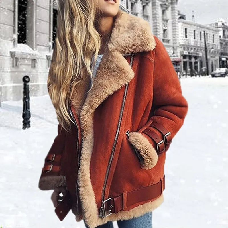 Damenjacke mit Schnalle und modernem Kragen für einen stilvollen Look
