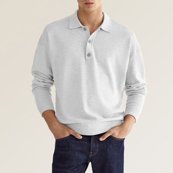 Lässiges Herren-Poloshirt mit langen Ärmeln für den Alltag