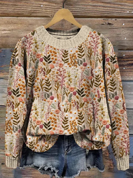 Klassischer Pullover mit schöner Stickerei