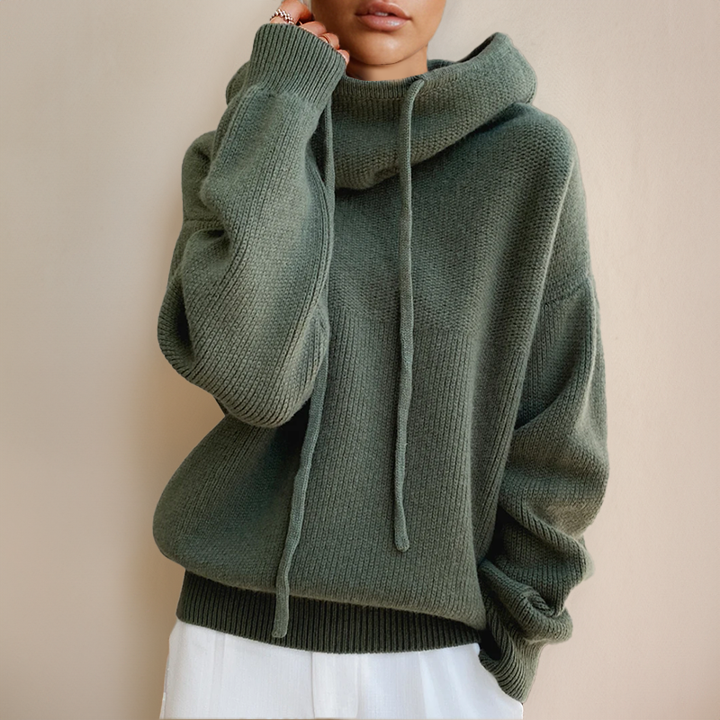Bequemer Damen-Hoodie mit hohem Kragen und modernem Design