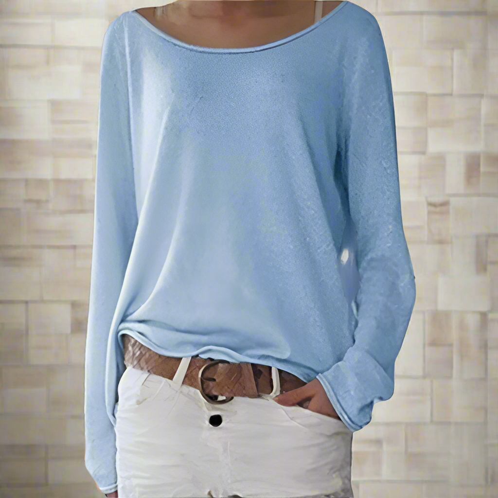 Leichter und eleganter Damenpullover mit Rundhalsausschnitt für einen lässigen Look