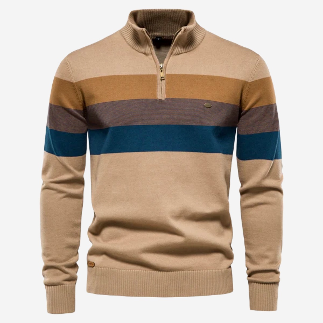 Herrenpullover mit halbem Reißverschluss und langen Ärmeln perfekt für Freizeit und Alltag