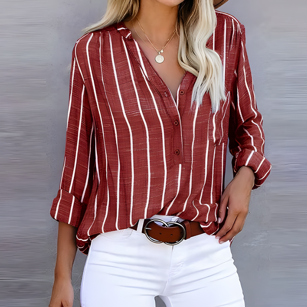 Gestreifte Damenbluse mit modernem Look für vielseitige Outfits
