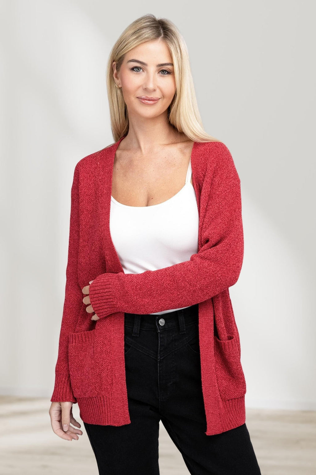 Bequeme Offene Front Strickjacke für Jeden Anlass