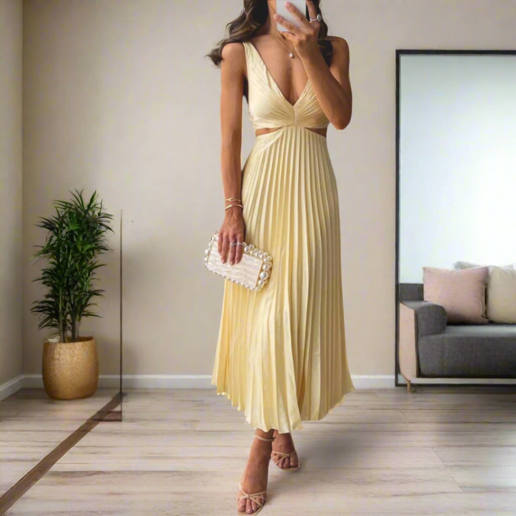 Plissiertes Kleid mit edlem Design und hochwertiger Ausstrahlung
