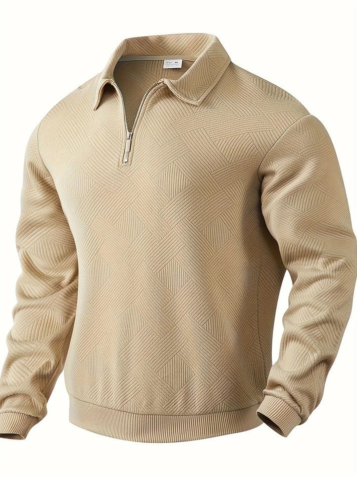 Halbreißverschluss-Pullover mit geometrischem Design für Herren