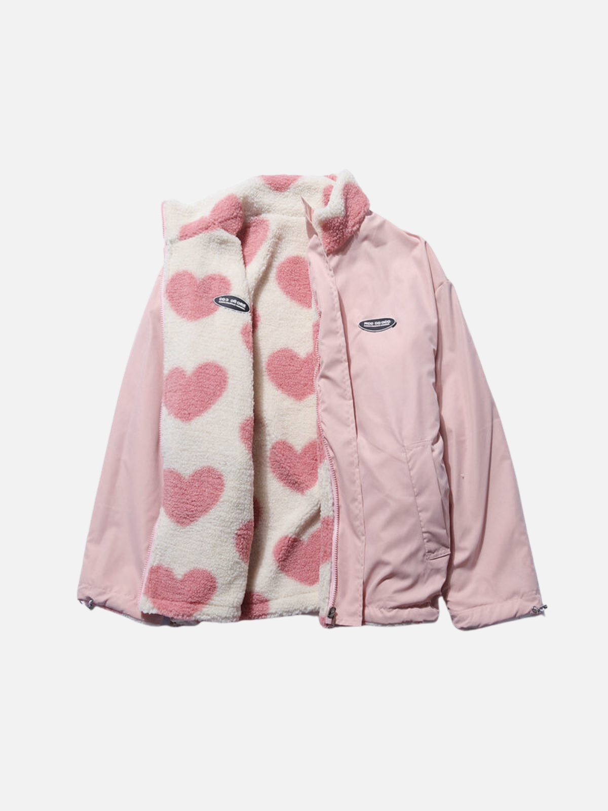 Romantische Jacke mit Herz-Futter und funktionellen Taschen