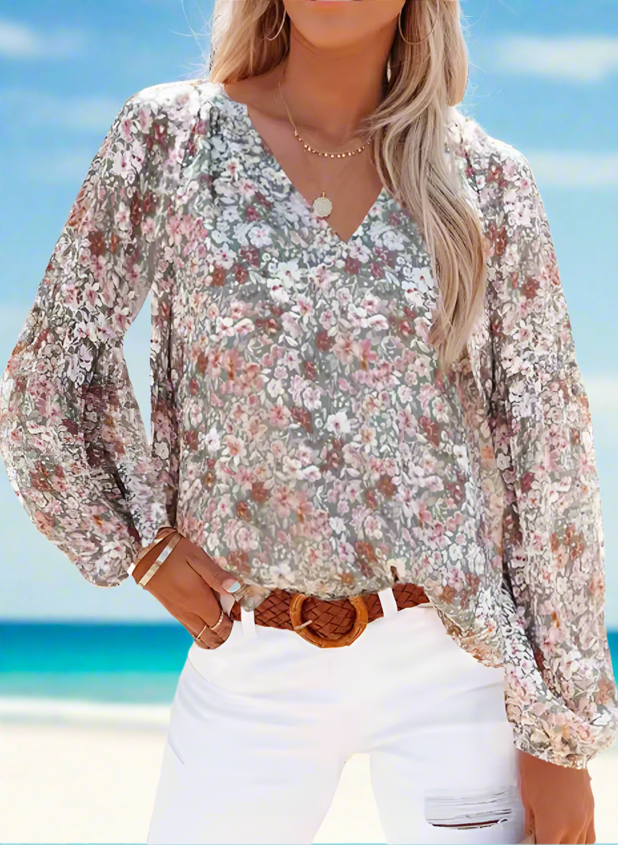Leichte Bluse mit floralem Muster für einen eleganten Look