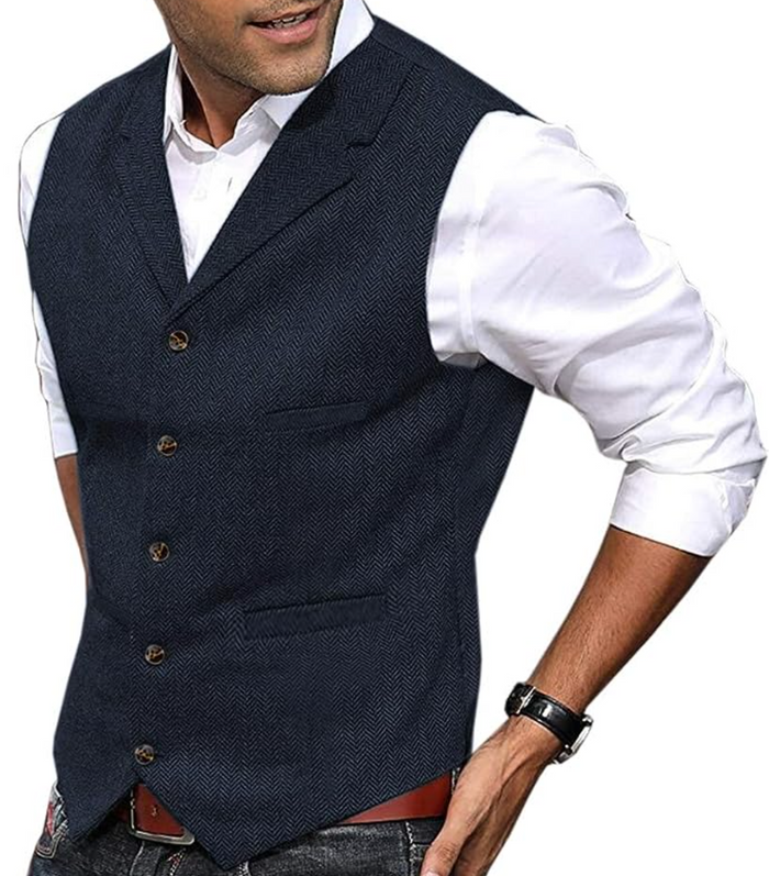 Stilvolle klassische Herrenweste mit Knöpfen für einen eleganten Look