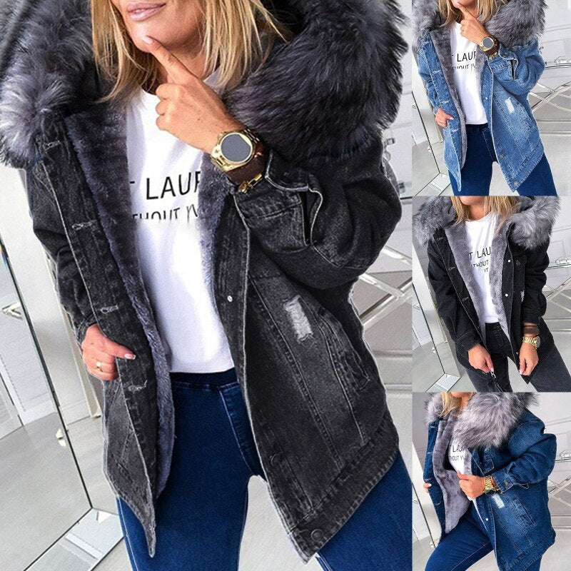 Warme Damen Winterjacke mit Kapuze und Kragen – Stilvoll und Bequem