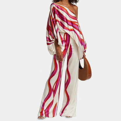 Damen Jumpsuit mit einem Ärmel und weitem Schnitt im eleganten und modernen Stil