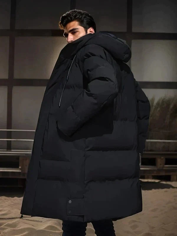 Moderner Herren-Wintermantel mit Geräumiger Kapuze
