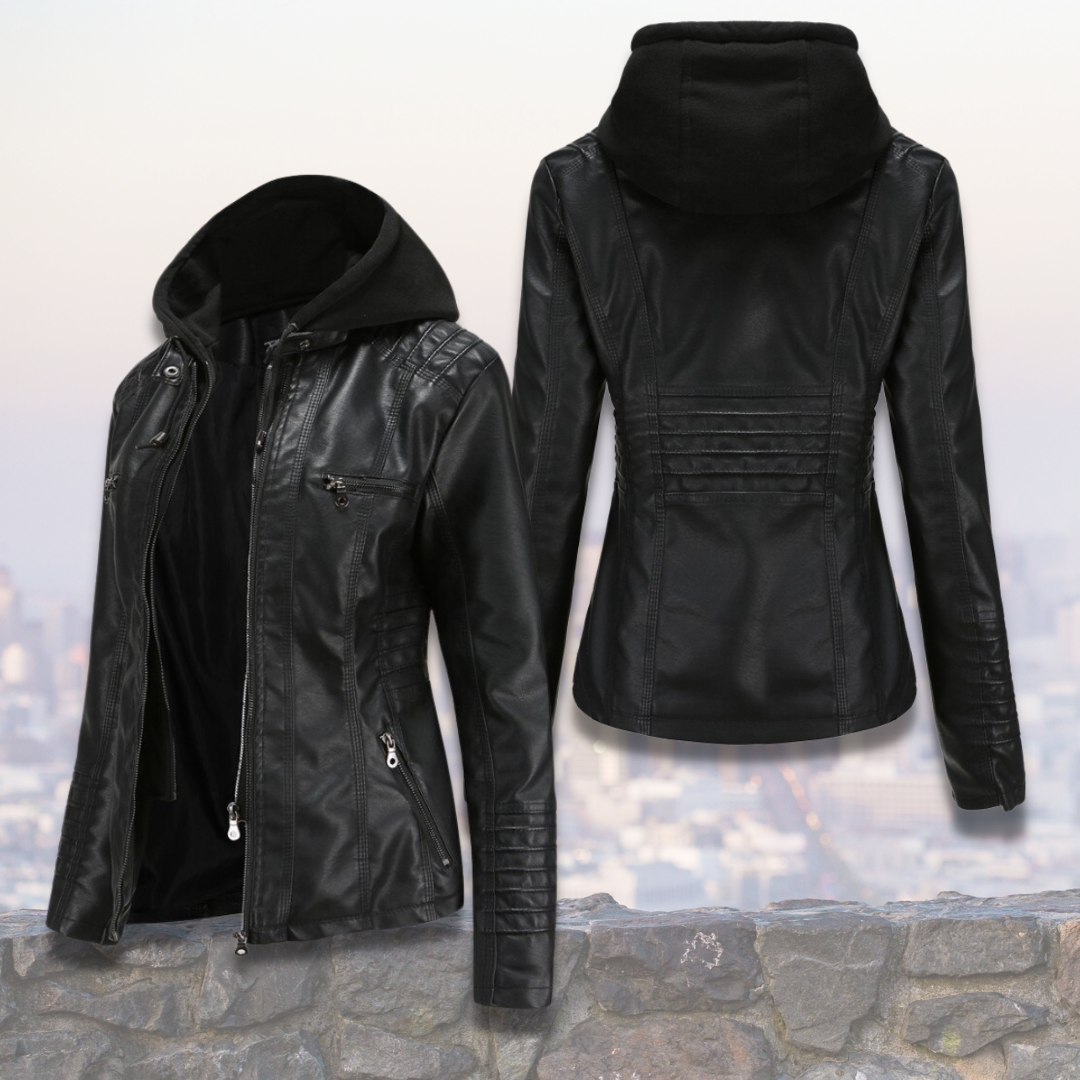 Damenjacke mit Kapuze und elegantem Design